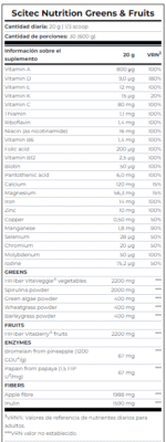 SCITEC NUTRITION GREENS & FRUITS 600 GR - Imagen 2