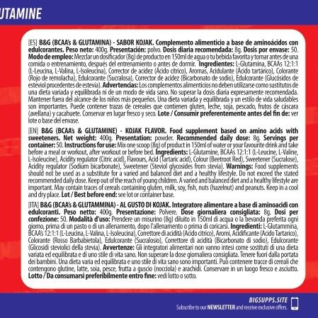 BIG BCAA 12:1:1 & GLUTAMINA KOJAK® 400 GR - Imagen 3